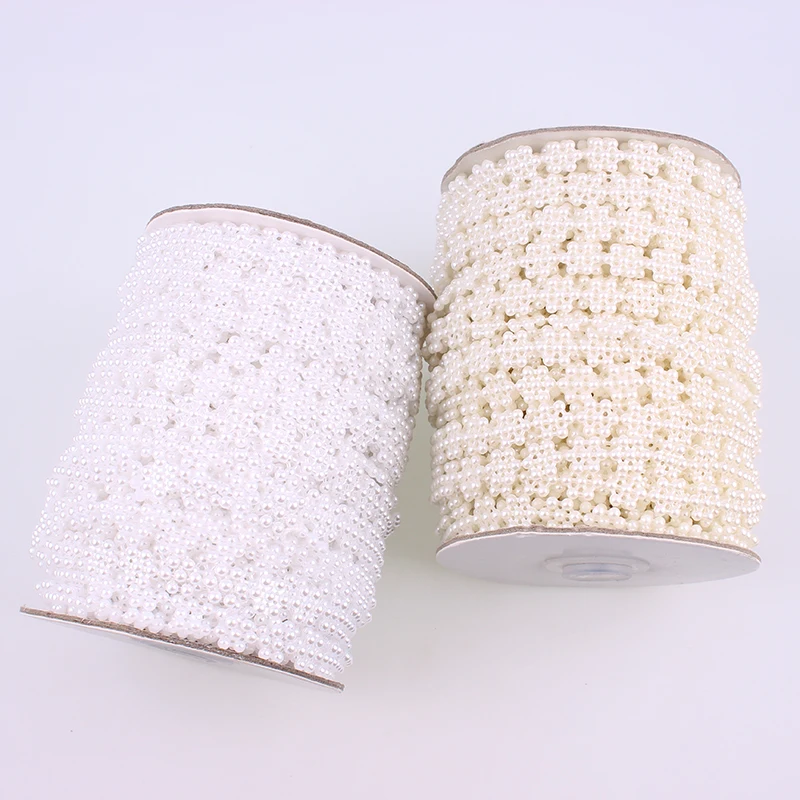 Пластиковая жемчужная отделка подсолнуха 9 мм полукруглые бусины цвета слоновой