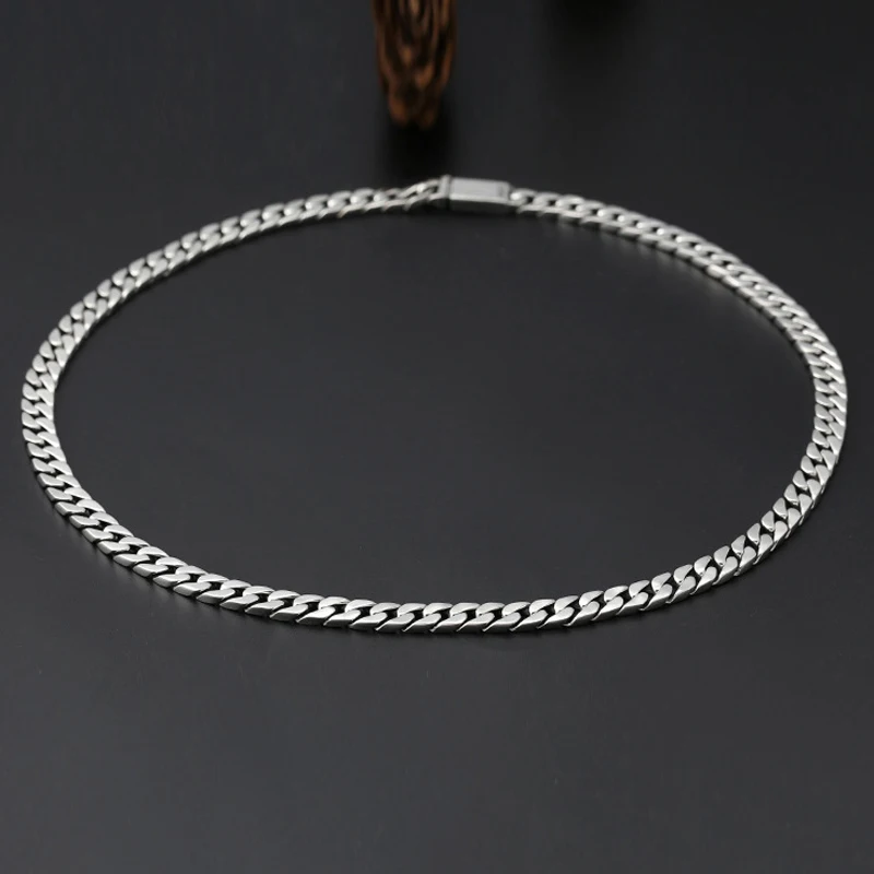 Fine jewelry 925 sterling silver jewelry link chain necklace Top quality Thai silver men's 8mm Heavy S925 Silver Chain 55cm/60cm