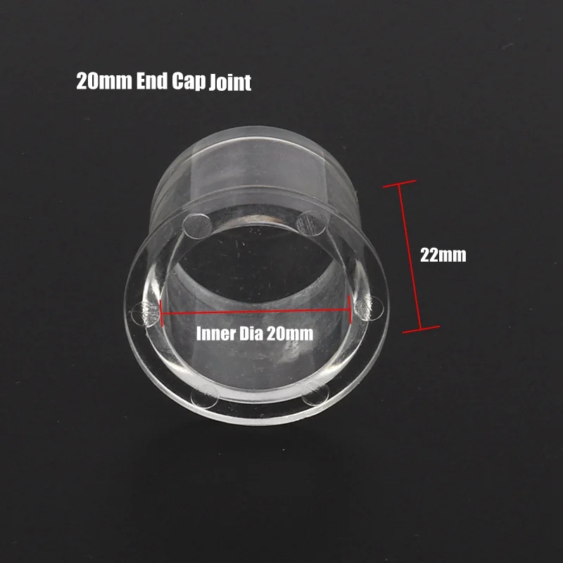 20mm End Cap Joint 10 шт. 20 25 мм акриловый шарнир высокого качества аквариум фильтр Разъем прозрачный плексиглас тройник локоть прямой колпачок суставов - Цвет: 20mm End Cap Joint