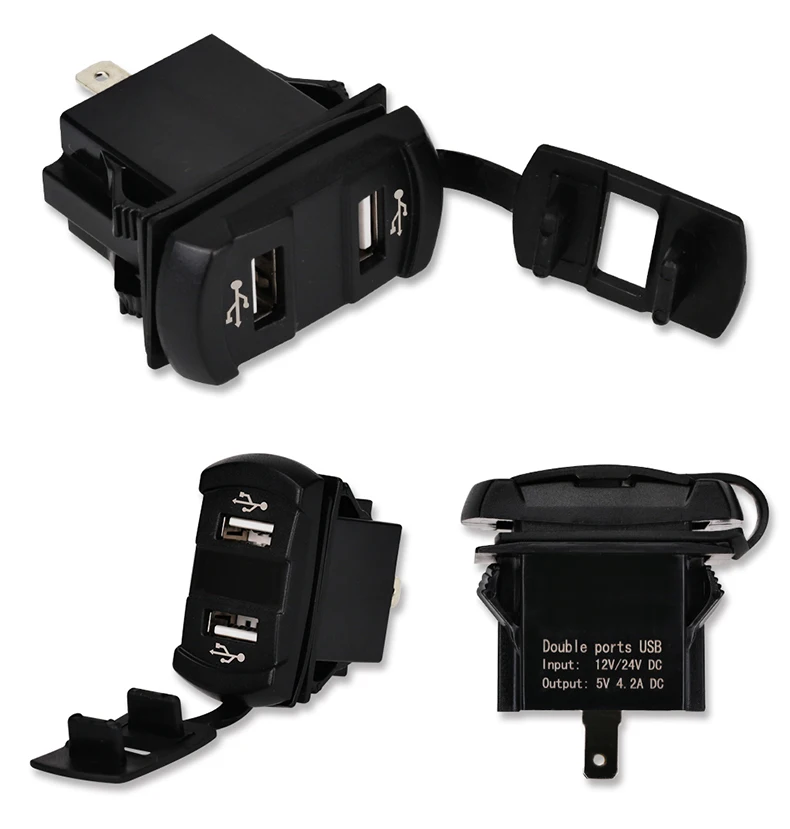 12-24V 4.2A двойной USB порт телефон автомобильное зарядное устройство розетка адаптер зарядка синий красный светодиодный вольтметр для iPhone7 Ipad samsung Tablet