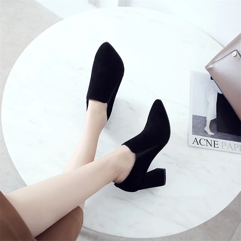 

CONASCO 2018 Women High Heeled Pumps Pointed Toe Office Pumps Genuine Leather Spring Autumn New Arrival Shoes Woman Sexy Pumps
