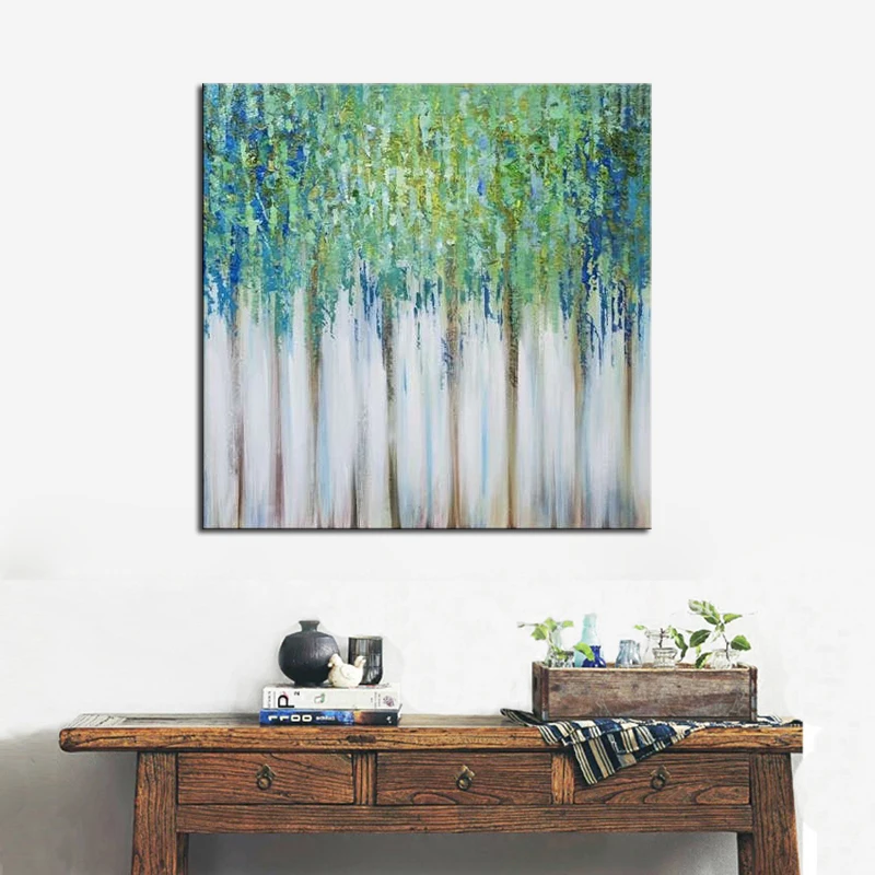 

Abstract Oil Painting Modern Decor Fashion Style Abstract Canvas Art Green Spring Modern Handmade Oil Painting Wall Decoration