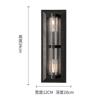 Американский RH Лофт светодиодный настенный светильник медный Mateiral хрустальные оттенки светодиодные настенные бра Ретро Роскошный блеск Lamparas осветительные приборы - Цвет абажура: style J black