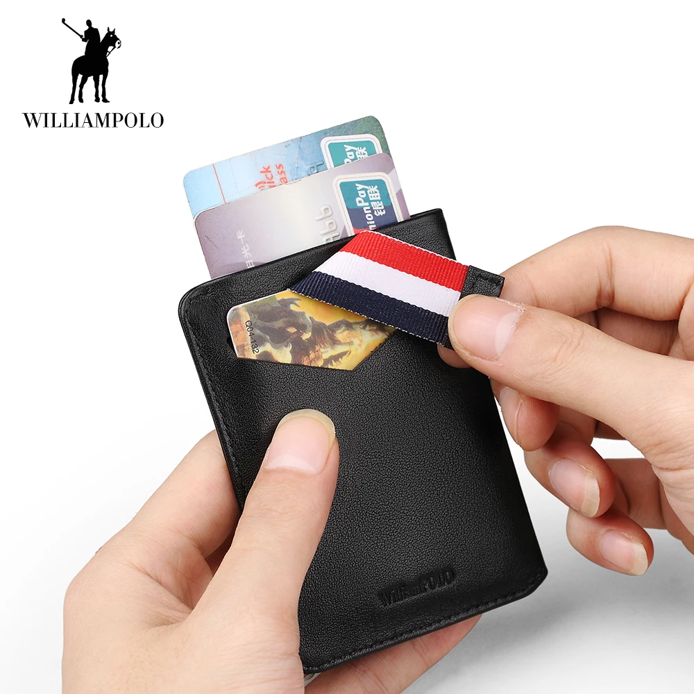 Новый мини кошелек WILLIAMPOLO короткий ультратонкий держатель для карт из