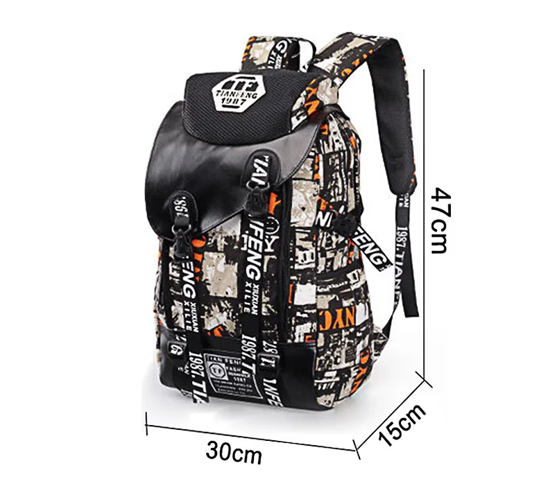 Рюкзак для ноутбука с граффити, Мужская холщовая школьная сумка для мальчиков-подростков, большие рюкзаки с принтом мультяшных букв, дорожные сумки, mochila XA1788C