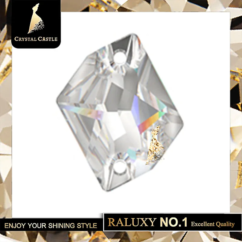 Прозрачные кристаллы AB с двумя отверстиями стеклянные пришивные стразы