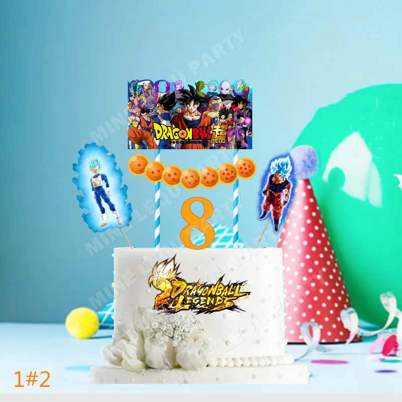 Стиль Dragon Ball Z торт Топпер Дети День рождения украшение душевой кабины поставки DBZ Goku торт Топпер