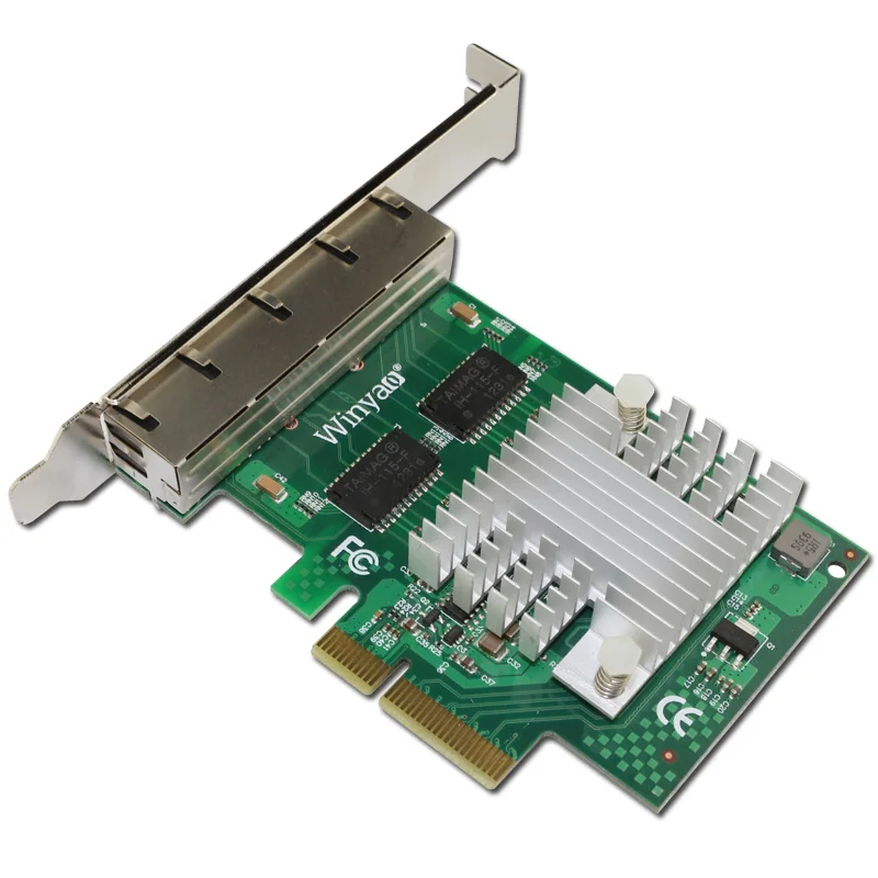 Бесплатная Доставка PCIe x4 Quad порт Gigabit Ethernet Сетевой Карты 1000 М I350AM4 Чипсет для