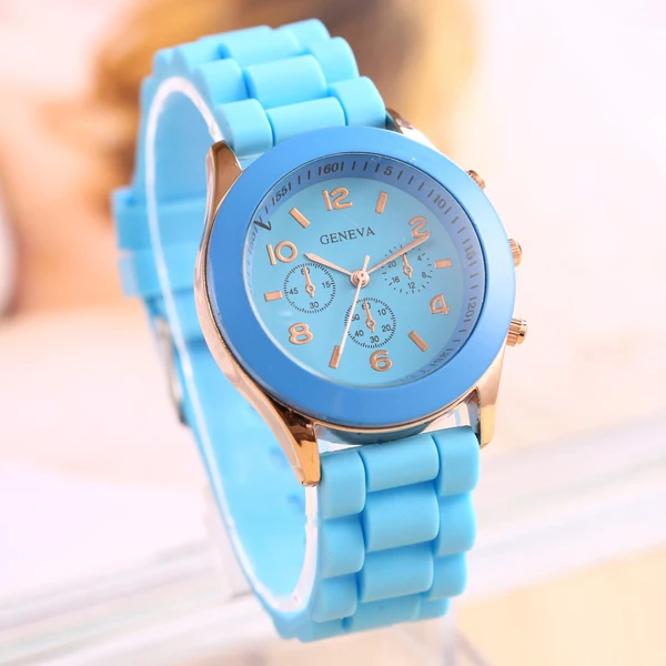 Силикон часы женева Simple и общий студент пары кварцевый Relogio Feminino Relojes наручные |