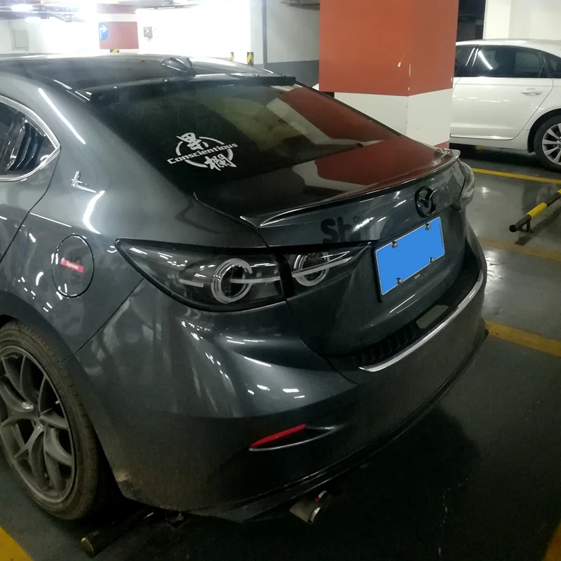 Для Mazda 3 Axela PU материал грунтовка цвет украшение в виде хвостового крыла задний багажник спойлер для Mazda 3 Axela