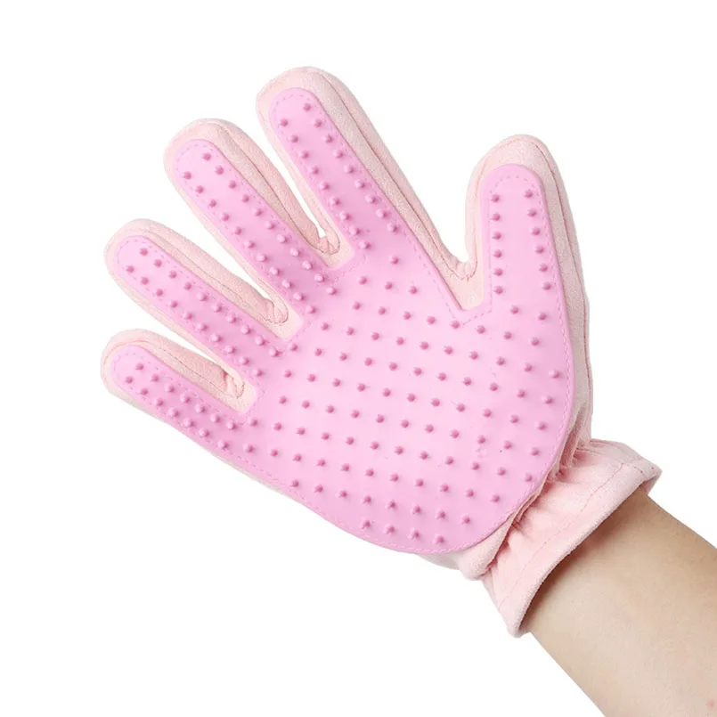 Pink right hand Перчатки для чистки кошек, перчатки для кошек, гребень для кошек, товары для ухода за кошками - Цвет: Pink right hand