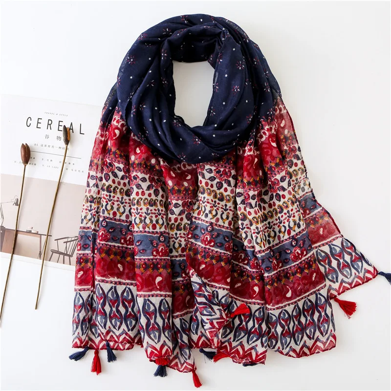 

2021 Fashion African Ethnic Tassel Viscose Shawl Scarf Women High Quality Beach Summer Wrap Stole Bufandas Muslim Hijab Snood