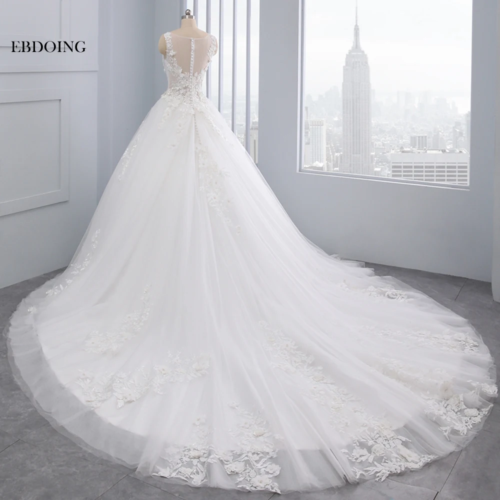 Vestidos De Novia/свадебное платье принцессы трапециевидной формы с глубоким вырезом на