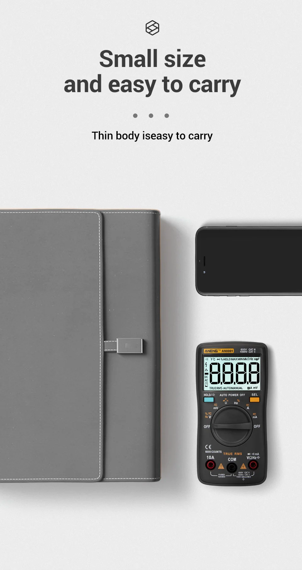 ANENG AN8001 True-RMS мультиметр цифровой multimeter транзистор тестер esr мультиметр digital multimeter провода для мультиметра указатель напряжения transistor capacitor tester dc dc мультитерка ZT102/RM102