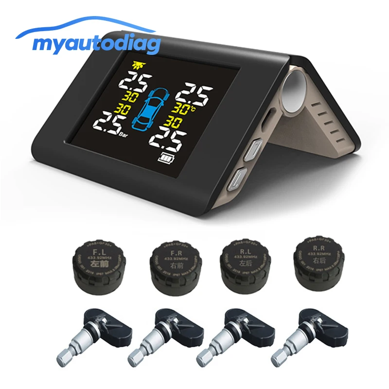 Автомобильная TPMS система мониторинга давления в шинах Солнечная энергия зарядка