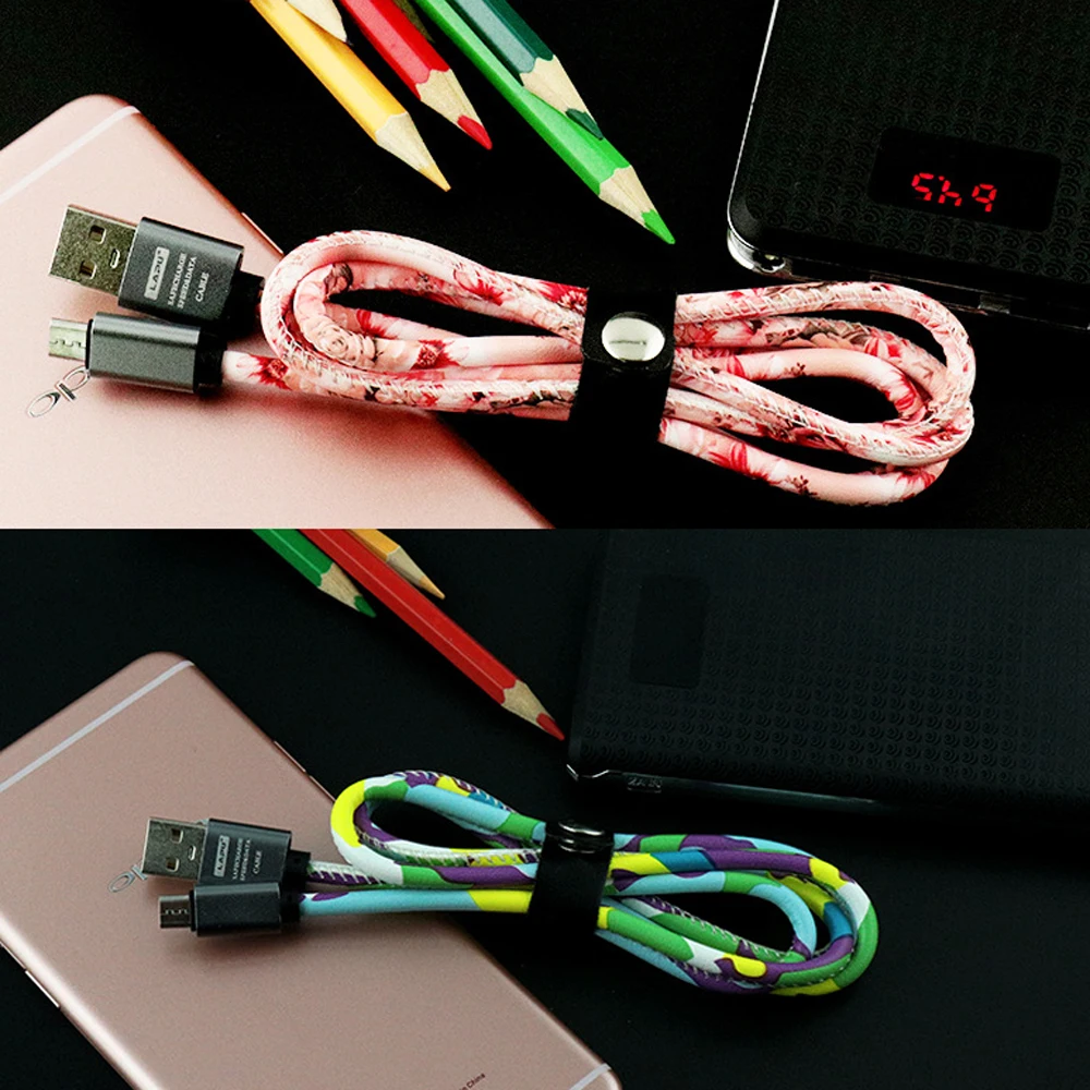 Leather Micro USB Cable type-C Data 8 pin For iPh Fast Charge Cabel colorful for Huawei Android Phone device Wire Cord | Электроника