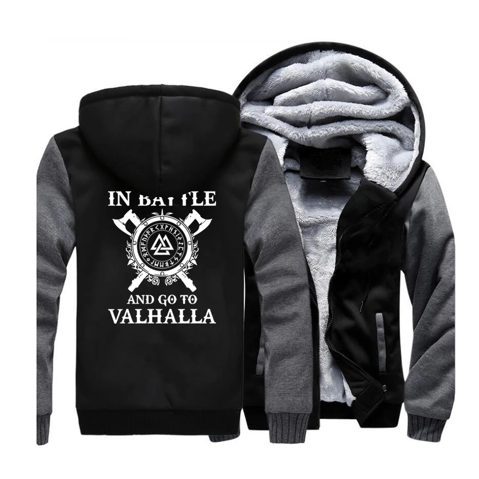 ТВ Show Викинги умереть в бою и перейдите к Valhalla печатных Для мужчин толстовки 2019