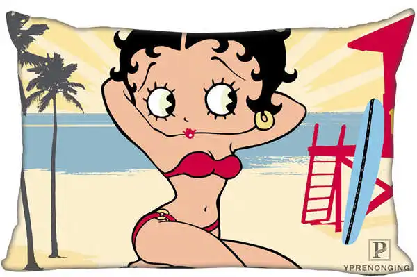 Пользовательские Betty Boop наволочка прямоугольник Наволочки на молнии 35x45,40x60 см(одна сторона печать) 180516-07 - Цвет: Rectangle Pillowcase
