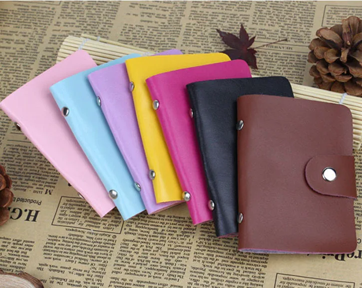 Модный 24 бита полезный держатель для кредитных карт из искусственной кожи