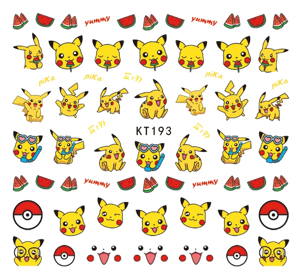 Newest 5sheet 15type Children Girls Cartoons Stickers Designs Gummed glue 3D Decals Makep Art Decorations kt181-196 |