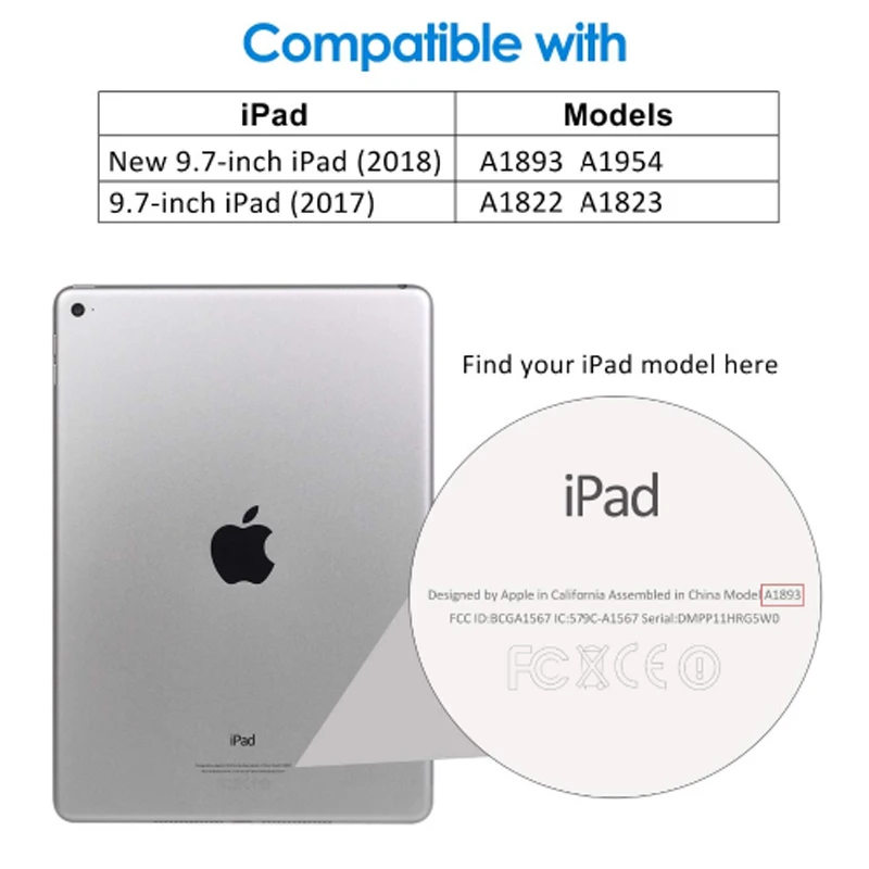 Чехол для нового iPad 9,7 дюймов с держателем карандаша Смарт из искусственной кожи ткань текстура мягкий силиконовый чехол teclado coque