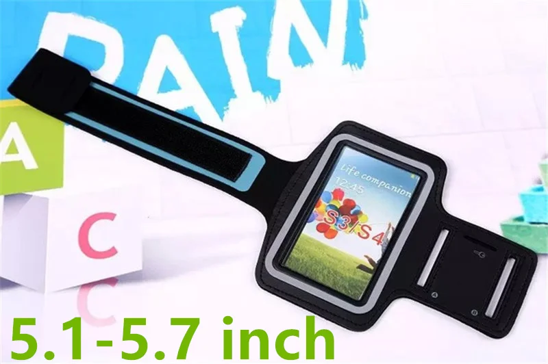 Black Спортивный нарукавник для Xiaomi, 5,0-6,3 дюймов, для всех сотовых телефонов, водонепроницаемый, ПУ, для спортзала, для бега, нарукавник для Redmi Note 7, huawei P20 Lite, Celular - Цвет: Black