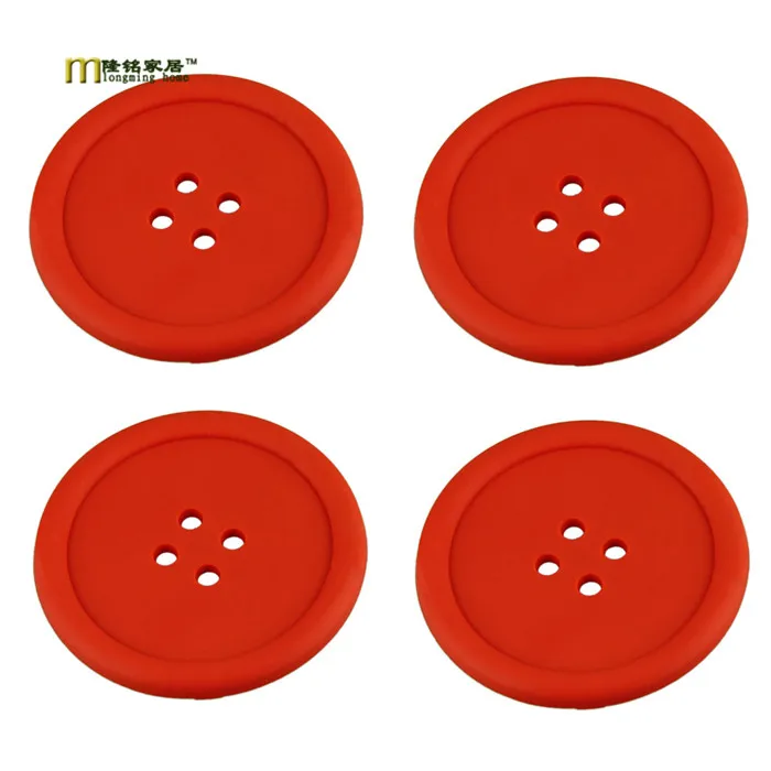 Силиконовый подстаканник 1 шт. милая цветная пуговица в форме чашки для напитков