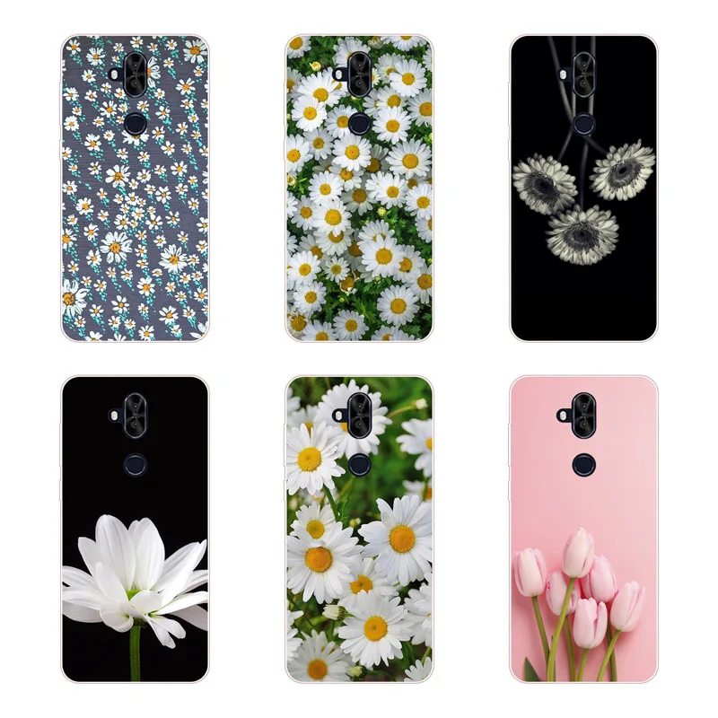 Чехол для asus zenfone 5 lite zc600kl мягкая задняя крышка из ТПУ с силиконовыми цветами