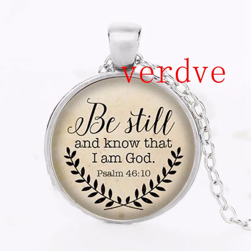

2018 Hot bible verse necklace, still know I am a god's pendant