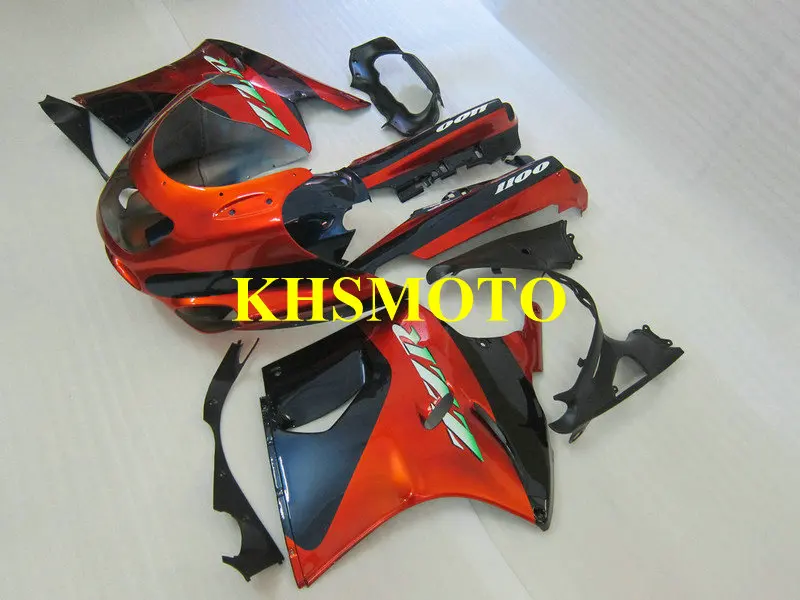 Комплект обтекателей на заказ для KAWASAKI Ninja ZZR1100 93 99 00 01 03 ZZR 1100 ZX11 1993 2001 2003 ABS красный