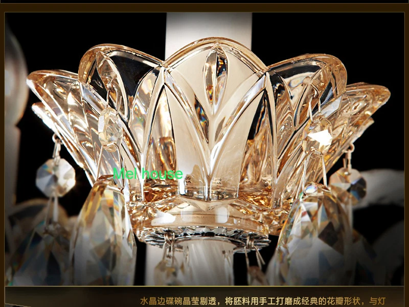 Античная свечи люстры шампанское хрустальная люстра современные фары горячая