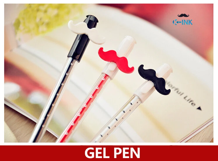 

36pcs / lot New Mustache Thin-tipped Gel Pen fo Kids Writing , Novelty Mustache Gel Pen as Korean Stationary