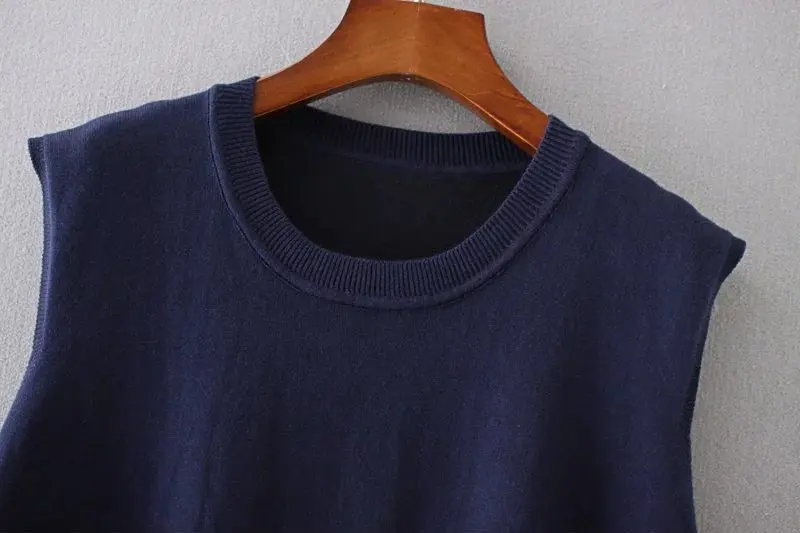 2 Piece Set Oversized fashion leisure women sleeveless sweater vest + White shirt Plus size XL XXL 3XL 4XL Casual K17-84F | Женская