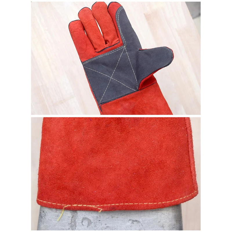 1 пара перчатки для электрической сварки термостойкие из воловьей кожи защитные