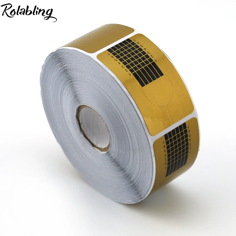 Rolabling Золотая форма 500 шт Новое поступление двойная для ногтей бумага защита