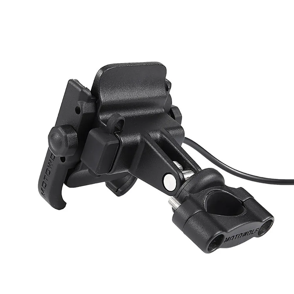 Black with USB Универсальный мотоцикл велосипед Скутер ATV 19-30 мм руль зеркало заднего вида держатель для мобильного телефона Подставка Кронштейн USB порт зарядное устройство - Цвет: Black with USB