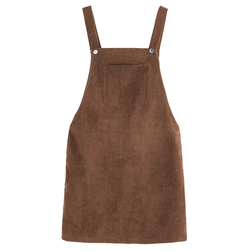 2019 Новое однотонное платье на бретелях для женщин весна осень вельвет тонкая