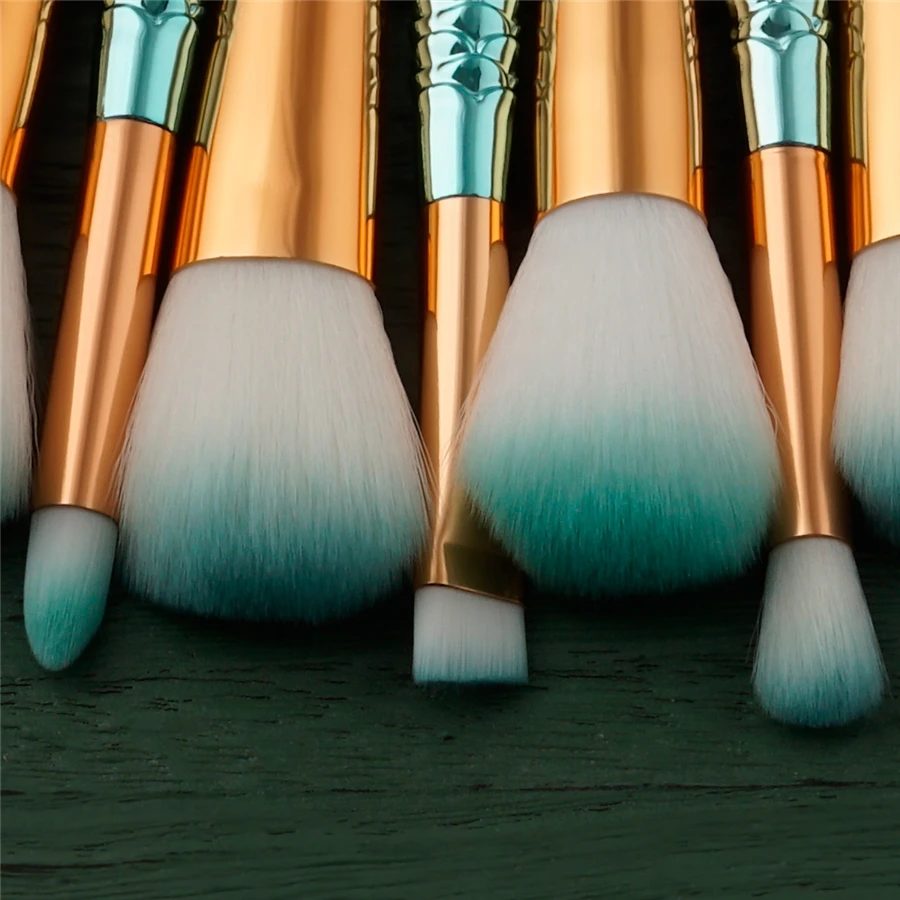 Набор профессиональных кистей для макияжа русалка 10 шт.|makeup tools|makeup brush setbrush set |