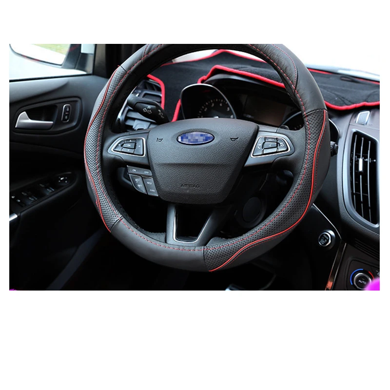 Lsrtw2017 натуральная кожа автомобиля рулевое колесо Крышка для Ford Kuga ESCAPE