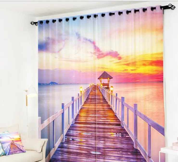 

Curtains for kitchen Luxury office Bedroom 3D Window Curtain living room decorate Oriental Sun Cortina Drapes Rideaux pillowcase