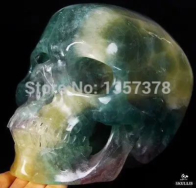 Huij 00134 TITAN ФЛЮОРИТ Резные Хрустального Черепа, супер Реалистичные, исцеление