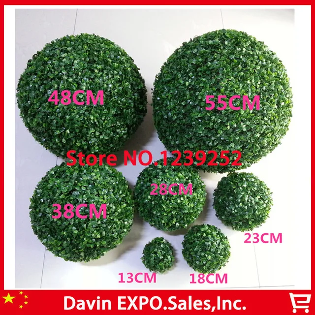 Yoshiko 48CM Artificial Grass Topiary flower Balls Out/Indoor Hanging Ball For Wedding Party  Home Yard Garden Decoration