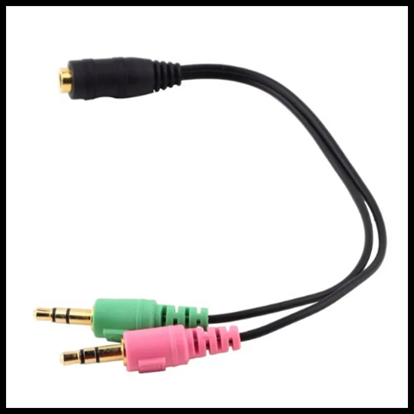 Male Earphone Headset 3.5mm 2 in 1 Female To Dual PC Adapter Audio Cable est Worldwide Hot Drop | Компьютеры и офис