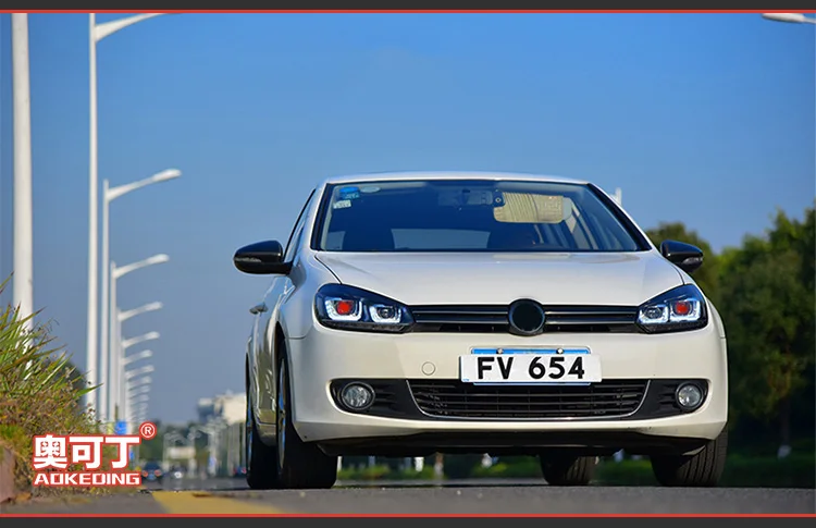 AKD Тюнинг автомобилей фары для VW Golk6 Golf 6 MK6 светодиодные фары DRL ходовые огни биксеноновые фары Противотуманные фары с ангельскими глазками авто