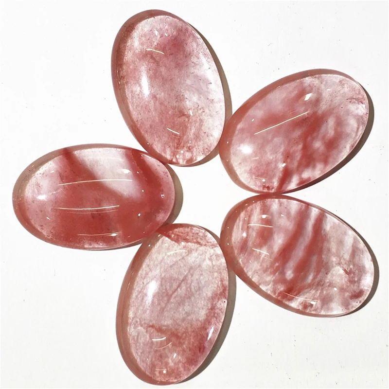 Crystal Natural Rose Quartz Oval Shaped Striped Agate Carved Palm Love Healing Gemstones Jewery Accessories | Украшения и