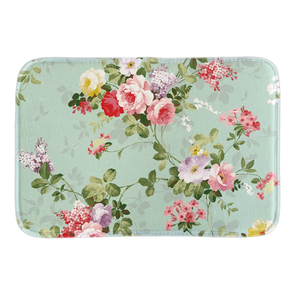 

Винтажный цветочный коврик с розами, напольный коврик для дома и улицы, коллекция для гостиной, спальни, домашний декор, Короткие Плюшевые т...