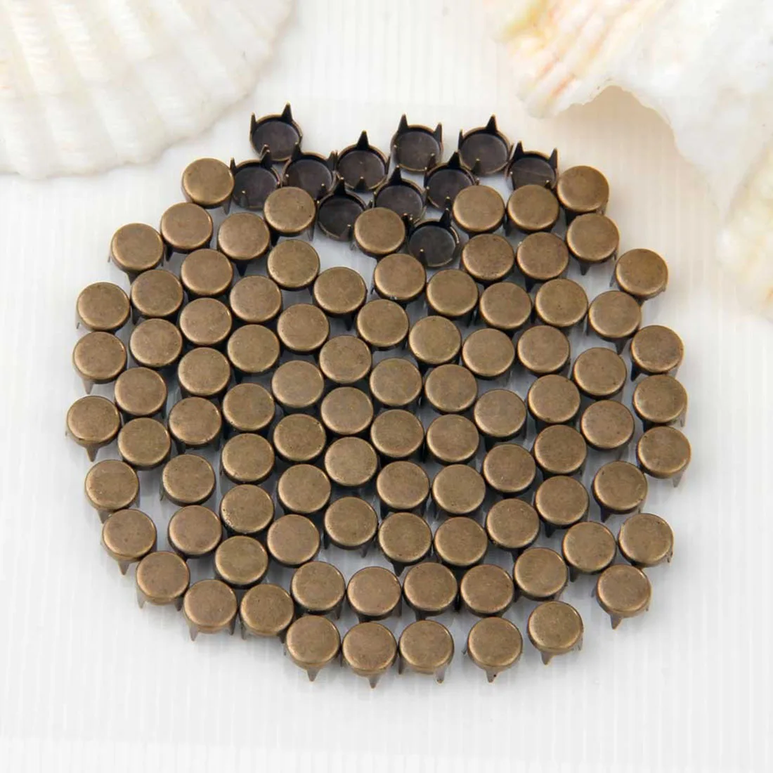 Круглые медные заклёпки 100 бронзовых цветов шпильки-шпильки для