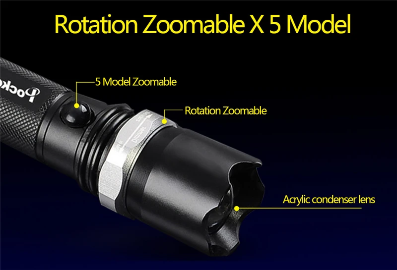 3800 люмен T6 Фонарик факел фонарь фонарик лампа с возможностью зумирования, водонепроницаемый тактический фонарь для кемпинга и походов.