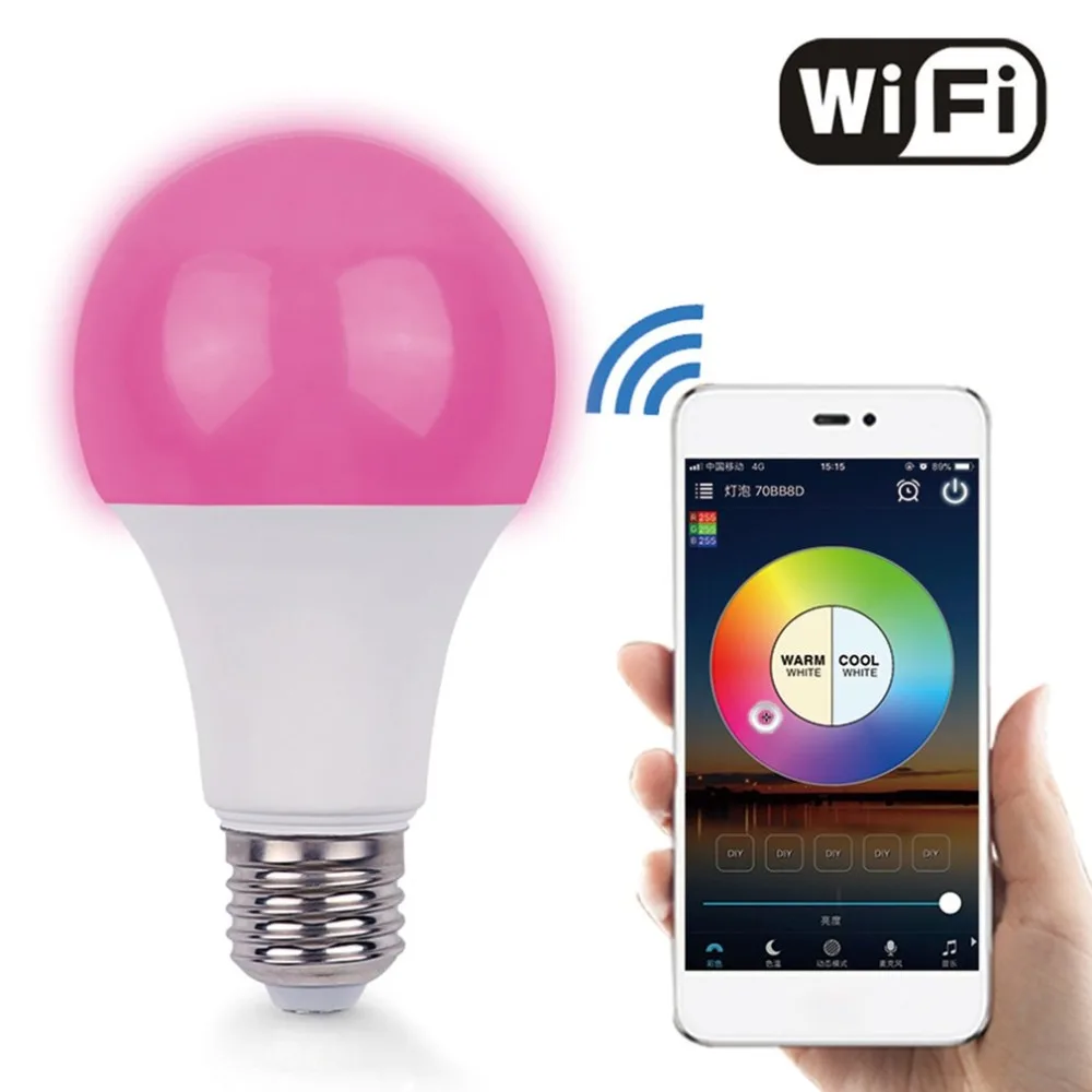 6 5 Вт WI FI Smart светодио дный лампы E27 супер яркий приложение Remote Управление RGBW сроки