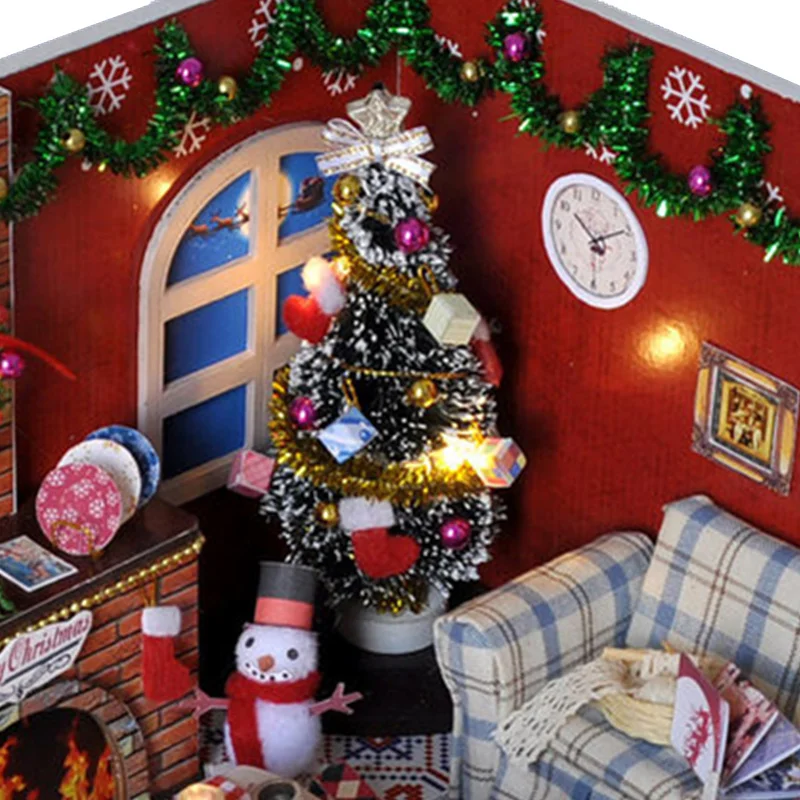 

WINCO Doll House Miniature DIY Dollhouse With Furnitures Mini Wooden House Christmas house Toys For Children best Birthday Gift